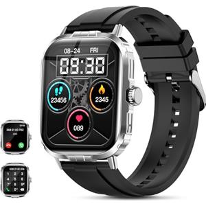 LAOYABB Smartwatch Uomo Donna con Effettua o Risposta Chiamate, 2.01'' Orologio Fitness Smart Watch con Cardiofrequenzimetro/Contapassi, Impermeabile IP68 Orologio Sportivo per Android iOS