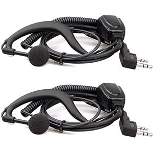 Retevis Walkie Talkie Auricolare con Mic Kenwood 2 pin Tipo-C Cuffia Compatibile con Walkie Talkie RT24 RT622 RT27 RT618 RT619 BaoFeng BF-888S Kenwood Proster (2 pz)