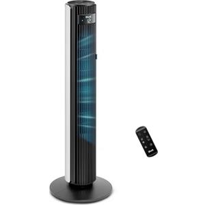 LEVOIT Ventilatore a Torre25 dB| 7,9 m/s| 108 cm, Regolazione 60° Potente 7,9m/s per Camere da Letto, Stanze Grandi, 4 Modalità, 12 Velocità, 1-12H, Telecomando, Bianco Candido