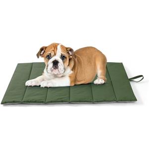 UNIKOME Cuccia Cane Grande per Interno e Esterno, Cuscino Cane Impermeabile, Facile da Lavare, Pieghevole, Resistente Materassino Cani/Gatto/Pet per Viaggi All'aperto (Verde+Grigio, 76x48cm)