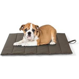 UNIKOME Cuccia Cane Grande per Interno e Esterno, Cuscino Cane Impermeabile, Facile da Lavare, Pieghevole, Resistente Materassino Cani/Gatto/Pet per Viaggi All'aperto (Marrone+Grigio, 76x48cm)