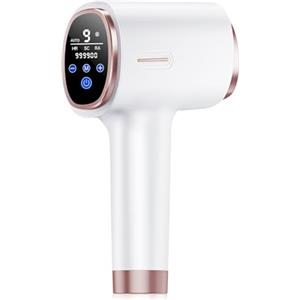 Zerellia Epilatore Luce Pulsata con Funzione di Raffreddamento, Onda Luce 600-1200 NM, Epilatore Laser con 9 Livelli di Energia Max 21 J, Schermo LCD Touch Screen per Bikini, Ascelle, Viso e Corpo