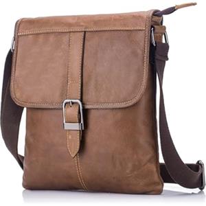 AINUOEY Uomo Zaino Monospalla Borsello a Mano Borse a Spalla Antifurto Messenger in Pelle Vera Piccola Vintage Elegante Ufficio PU pelle 71104 1 pz Giuggiola Rossa