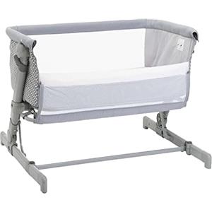 Chicco Next2Me Go Culla Neonato Fianco Letto, Compatibile con Diversi Letti, Altezza Regolabile, Buona Circolazione dell'Aria, culla da viaggio, lettino da viaggio, pieghevole, Grigio chiaro