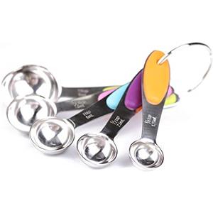 XINGXINRONG Set di 10 cucchiai dosatori, con Manici, in Acciaio Inossidabile, per casa (5 Cuillères)