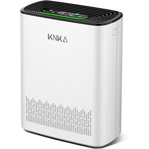 KNKA Purificatore d'aria HEPA, CADR 300 m³/h, fino a 80 m², Rimuove fino al 99,97% di polvere, pollini e odori, Sensore qualità dell'aria, Modalità automatica e notte, Ideale per fumatori e animali