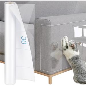 Luziyun Pellicola Antigraffio Trasparente 43cm x5m per Gatti e Cani - Protezione Autoadesiva per Divani, Mobili, Porte e Letti in PVC Resistente, Facile Applicazione Senza Residui
