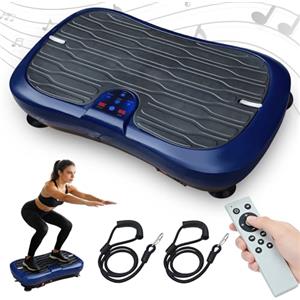 Triclicks Fitness Pedane Vibranti Ultra Slim , Piattaforma Vibrante , Fitness Pedana Vibrante e Oscillante | Altoparlanti Bluetooth | 2 Elastici | Telecomando | Musica | 180 Livelli | Portatile