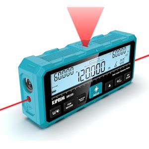 KIPRIM Metro Laser 120m con Doppio Raggio Bidirezionale, Linea Laser Verticale e Livella Elettronica, Misura in Metri/Piedi/Pollici, USB-C - DR120