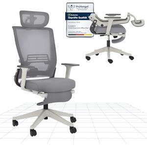 FLEXISPOT Foldex - Sedia da ufficio ergonomica con schienale pieghevole, sedia da scrivania pieghevole per piccoli spazi con supporto lombare, braccioli ribaltabili, poggiatesta 3D e poggiapiedi, per