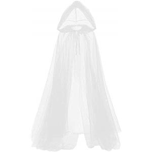 GRACEART Mantello con Cappuccio Costume Adulto Vestito Vampiro Carnevale Cosplay Costumi (Bianca)