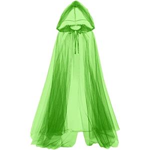 GRACEART Mantello lungo da donna, stile medievale, per Halloween, cosplay, vintage, vampiro, horror, sposa, mantello lungo, Verde, Taglia unica