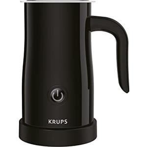 Krups XL100810 Montalatte Elettrico, Pannello di Controllo One-Touch, Coperchio Rimovibile, Base Girevole a 360 Gradi, Plastica, Nero