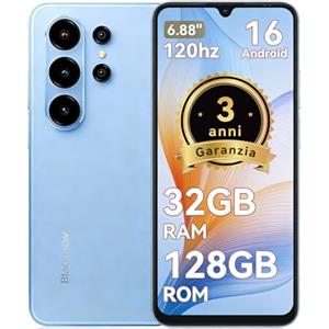 Blackview WAVE 10 Smartphone Offerta Android 16,32MP+13MP 32GB+128GB/2TB TF Cellulari,Telefono Cellulare Offerta 6.88"/5000mAh/3.5mm/IP54 4G/5G WiFi/Face ID/Blocco Impronta Digitale,3 Anni Garanzia