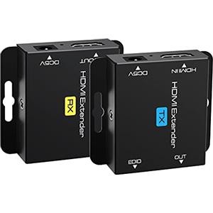 VEDINDUST HDMI Extender Over Cat5e 6 7 Ethernet Trasmettitore Ricevitore Supporto Preimpostazioni EDID 1080p POC Solo bisogno di alimentazione TX per lavoro 1080P 50m POC