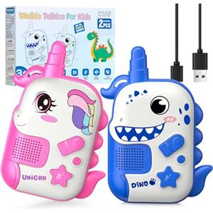 iKidiki Giochi Bambini 3 4 5 6 7 8 Anni, Walkie Talkie Bambini Ricaricabili Regalo Bambino Bambina 3-8 Anni Gioco Bimbo Bimba 3-8 Anni Maschio Walky Talky Giocattoli Bambino Regali di Compleanno