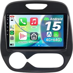ACAVICA Autoradio Android 15 4+64GB - 9'' Touch Screen con Wireless Carplay, Android Auto, Bluetooth 5.4, WiFi 6, GPS Navigatore - Stereo per Renault Captur MK1 2013-2019 Auto Tablet