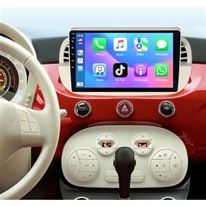 ACAVICA Autoradio Android 15 per Fiat 500 2007-2015 - 9" Schermo Touch HD, Wireless CarPlay/Android Auto, Bluetooth 5.0, DSP Audio, GPS, WiFi, FM, Stereo, Plug & Play, Supporto Retrocamera