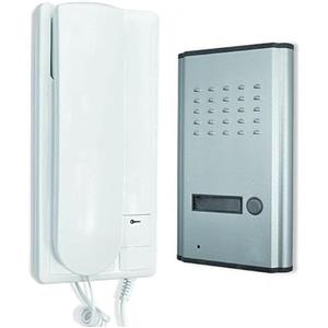 WEB world electronic business Kit Citofono Monofamiliare Completo Posto Esterno Alluminio e Interno Bianco Apriporta Cancello 220V - Grigio Satinato