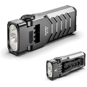 Sofirn ST2 EDC 3000LM LED torcia 3 in 1 luce bianca + 660 nm luce rossa + luce nera UV 365 nm ricaricabile USB-C, magnetica con clip, IPX6 per lavoro, officina, esterno