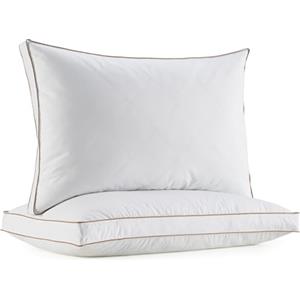 Deodar Set di 2 cuscini in piuma 50 x 75 x 5 cm, cuscini in piuma con rivestimento in cotone 100%, traspiranti, ipoallergenici, lavabili, certificati Öko-Tex e RDS