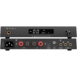 S.M.S.L SMSL AL200, amplificatore Hi-Fi,MA5332MS stereo D class Amplifier Chip,potenza di uscita 165W,uscita amplificatore auricolare integrato,XMOS 16 core XU-316,7 EQ regolabile,con telecomando (nero)