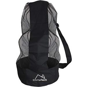 CampTeck U7081 Sacca Palloni Sacco Sportivo Portapallone Borsa Palloni Poliestere con Tracolla (12-15 Palline) - Nero