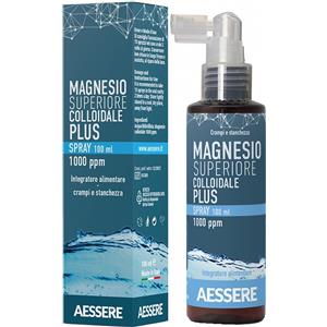 Aessere Magnesio Superiore Colloidale Plus Spray 1000 Ppm 100 Ml - Integratore Alimentare con 180 mg di Magnesio per 30 Spruzzi