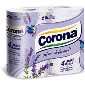 Carta Corona Carta Igienica Corona Profumo Di Lavanda | 4 Maxi Rotoli, 2 Veli, Pura Cellulosa