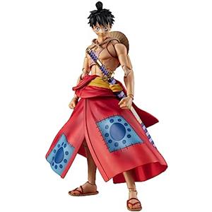 Megahouse One Piece Luffy Taro Action Figure PVC 175 mm con Kimono, 4 Espressioni Facciali e Spada Kitetsu II