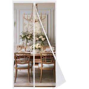 MAGICDOOR Zanzariera Magnetica Finestra 100x240cm-Bianco in Poliestere
