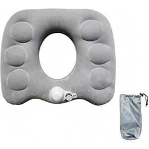 Qurxuanwe Cuscino Ortopedico Gonfiabile con Borsa Portaoggetti, Ciambella per Sedersi Ergonomico, Cuscino Emorroidi Donna Uomo, Cuscino Sedia da Ufficio Portatile, Seduta Antidecubito per Auto e Sedia a Rotelle