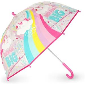 Legami - Ombrello per Bambini Dancin' In The Rain, Tema Unicorn, Struttura Antivento, Apertura manuale, Chiusura in Tessuto con Spazio per Nome, Impugnatura a Gancio, 73x65 cm