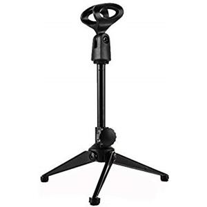 OFKPO Mini Treppiedi Regolabile in Metallo per Microfono (Nero)