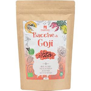 Erbavoglio Bacche di Goji Bio - 250 g - Alimento biologico - Antiossidanti anti-aging, sostegno cardiovascolare, resistenza fisica, e contrasto a stress e affaticamento.