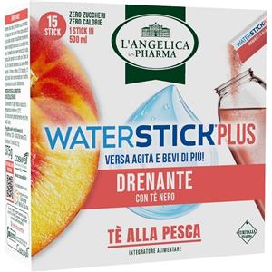 Coswell L'Angelica Waterstick Plus Drenante Tè alla Pesca - 15 Stick da 2,5 g con Estratto di Tè Nero, Vitamine e Cromo
