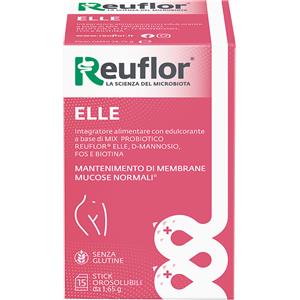 Reuflor Elle - Integratore Probiotico per il Benessere Femminile, 15 Stick Orosolubili da 1,65 g, Senza Glutine