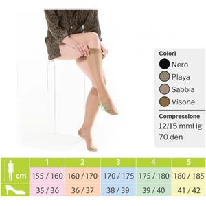 CA-MI Kamila Gambaletto Maglia a Rete 70 Denari con Compressione Graduata 12/15 mmHg - Taglia 3