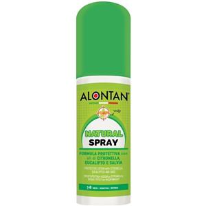Alontan Natural Spray Repellente Antizanzare 75ml - Lozione Senza Gas per Bambini e Adulti con Oli Essenziali Naturali
