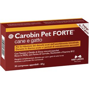 NBF Lanes Vet Carobin Pet Forte | Integratore Diarrea Acuta Cani Gatti | 30 Compresse