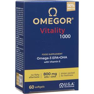 U.G.A. NUTRACEUTICALS SRL Omegor Vitality 1000 | Omega 3 EPA DHA 90% | 60 Capsule Molli