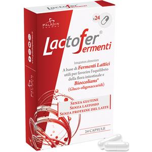 PALADIN PHARMA Lactofer Fermenti | Probiotici e Prebiotici Flora Intestinale | 24 Capsule