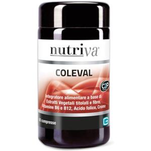 NUTRIVA Coleval - Integratore Alimentare per Benessere Cardiovascolare, Controllo Colesterolo e Trigliceridi, 60 Compresse, Vegan