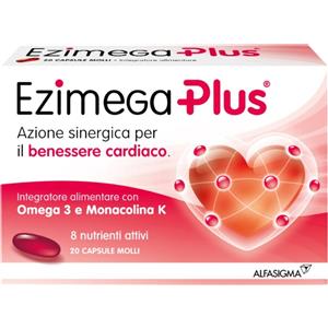 Alfasigma Ezimega Plus | Integratore Colesterolo Omega-3 | 20 Capsule Molli