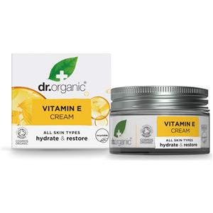 Dr Organic Crema alla Vitamina E - Idratante Naturale per Tutti i Tipi di Pelle, Vegano e Biologico, 50ml