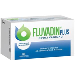 FARMA-DERMA Fluvadin Plus - Ovuli Vaginali Idratanti 10 Pezzi con Acido Ialuronico e Olio di Mandorle Dolci, Senza Ormoni e Parabeni