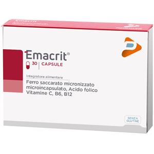 PHARMA LINE Emacrit | Integratore Ferro e Acido Folico | 30 Capsule