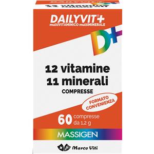 Massigen Dailyvit - Integratore Multivitaminico e Multiminerale con 12 Vitamine e 11 Minerali - 60 Compresse