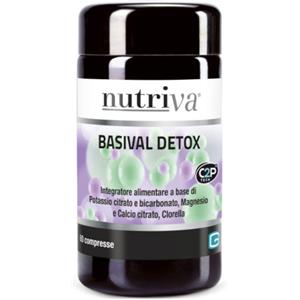 Nutriva Basival Detox - Integratore Alimentare Depurativo con Potassio, Magnesio, Calcio e Clorella - 60 Compresse
