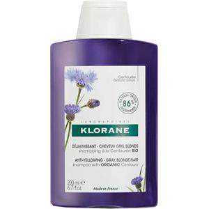 Klorane Shampoo alla Centaurea Bio 200ml - Anti-ingiallimento per Capelli Bianchi e Grigi